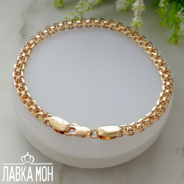 Б-182 Браслет «Двойной якорный» (23 см)