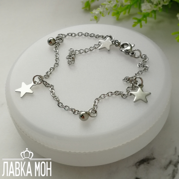 АЖБ-051 Браслет на НОГУ (23-26.5 см) СТАЛЬ