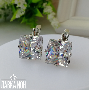 С-1511 Серьги-квадраты «Лёд»