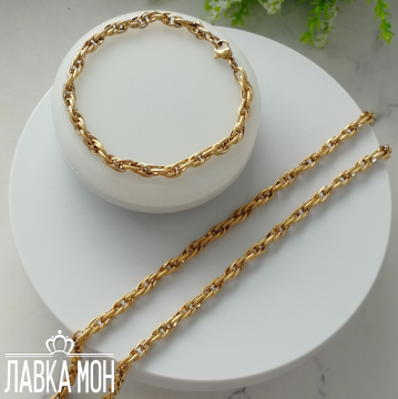 Ц-051 Набор 2в1, цепь+браслет (54.5 см и 19.5 см)