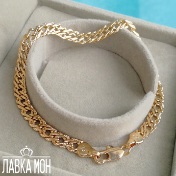 Б-277 Браслет «Двойной ромб с огранкой» (20 см)