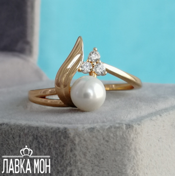 П-561 Кольцо с жемчужной бусиной (17)