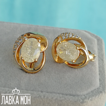С-1725 Серьги «Лимонный кварц»