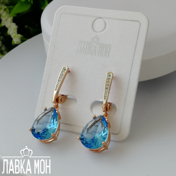 С-2015 Биколорные серьги "Капли Дождя"