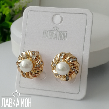 С-1966 Жемчужные серьги "Ватрушки"