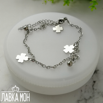 АЖБ-052 Браслет на НОГУ (21-25 см) СТАЛЬ