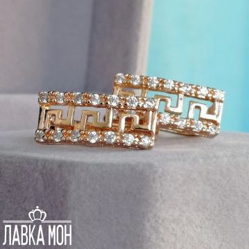 С-1040 Серьги-пластины с греческими орнаментом