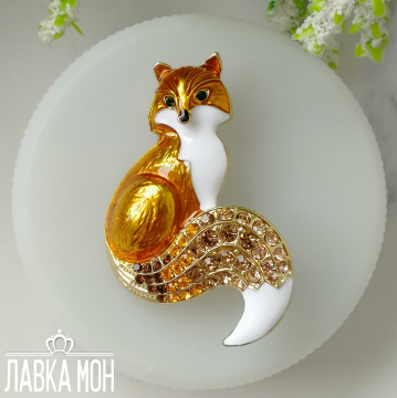 БР-406 Брошь "Рыжая Плутовка"