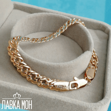 Б-178 Браслет «Гладкий двойной ромб» (19.5 см)