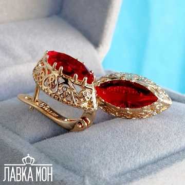 С-0527 Серьги "Маркиза" красные