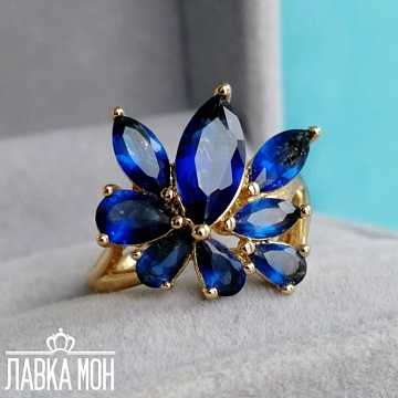 П-090 Кольцо с синими камнями (16)